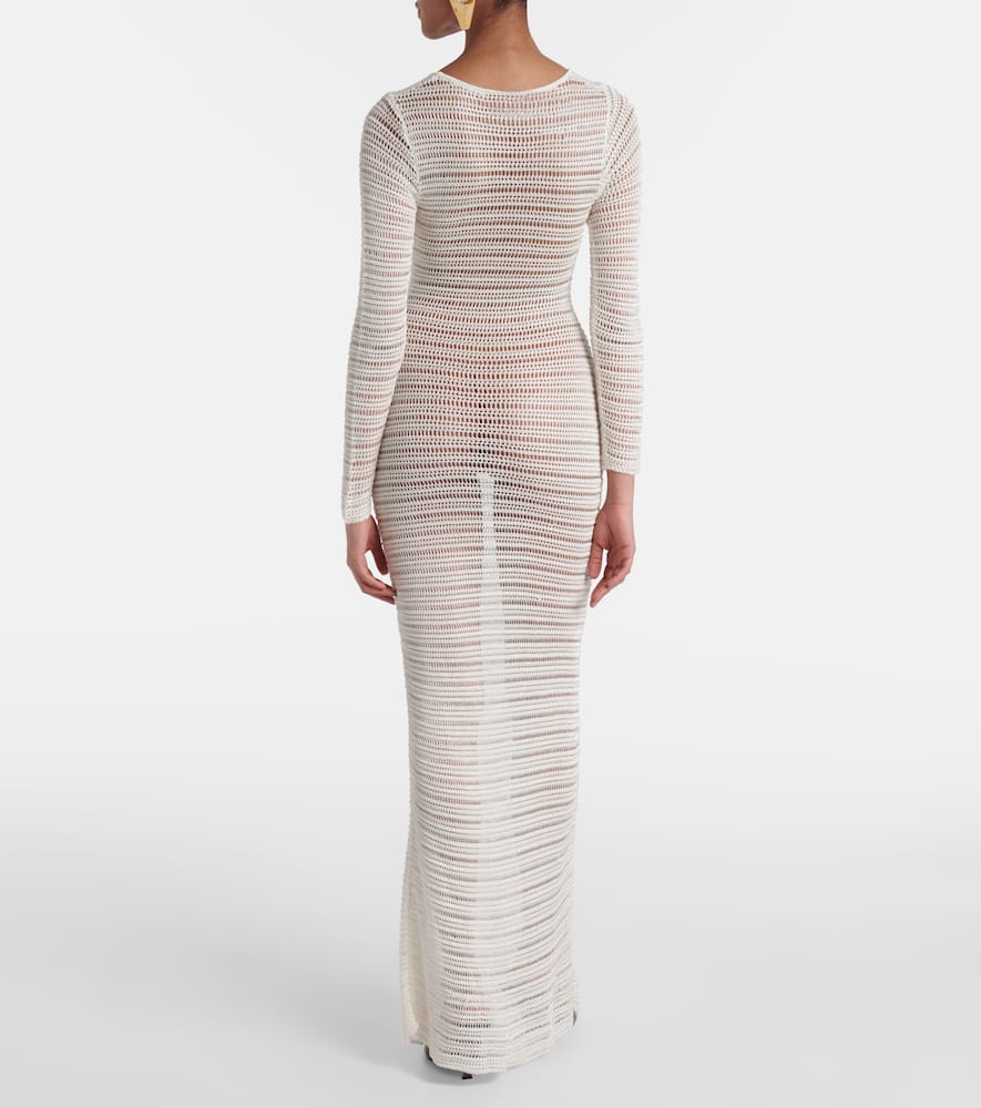 Sheer crochet maxi dress