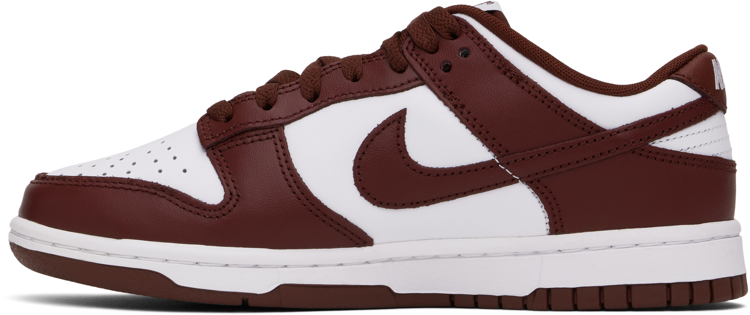 Burgundy & White Dunk Low Retro Sneakers