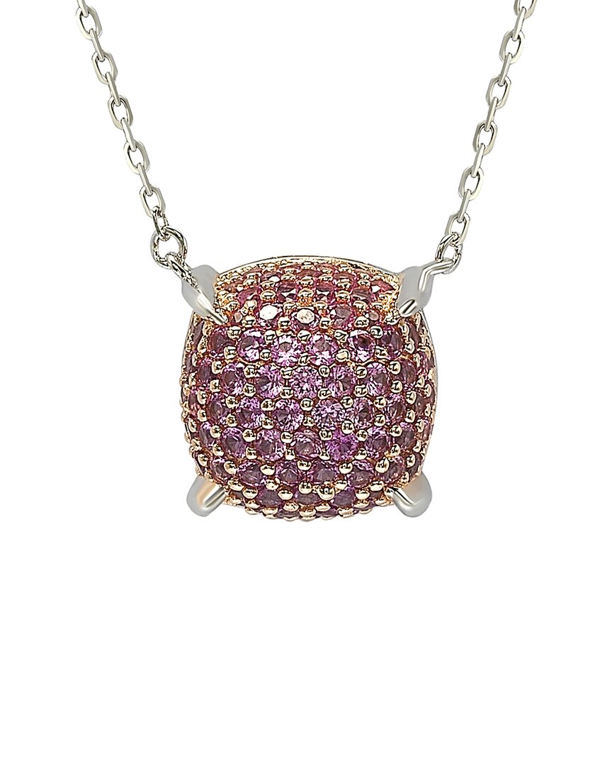 Dnu 0 Units Sold Silver 0.02 Ct. Tw. Diamond & Sapphire Necklace