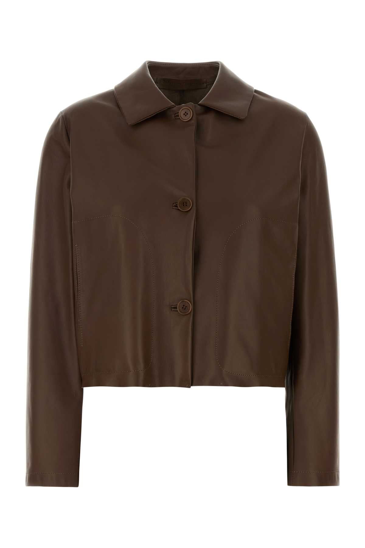 Ovine Leather Jacket — Brown