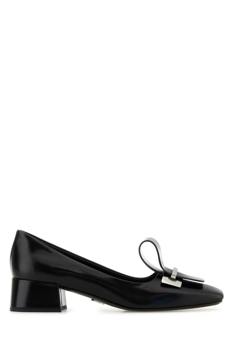 Black Leather Pumps