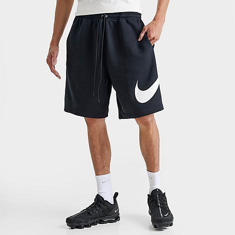 Men's Club Fleece Swoosh Graphic Shorts in Black/White