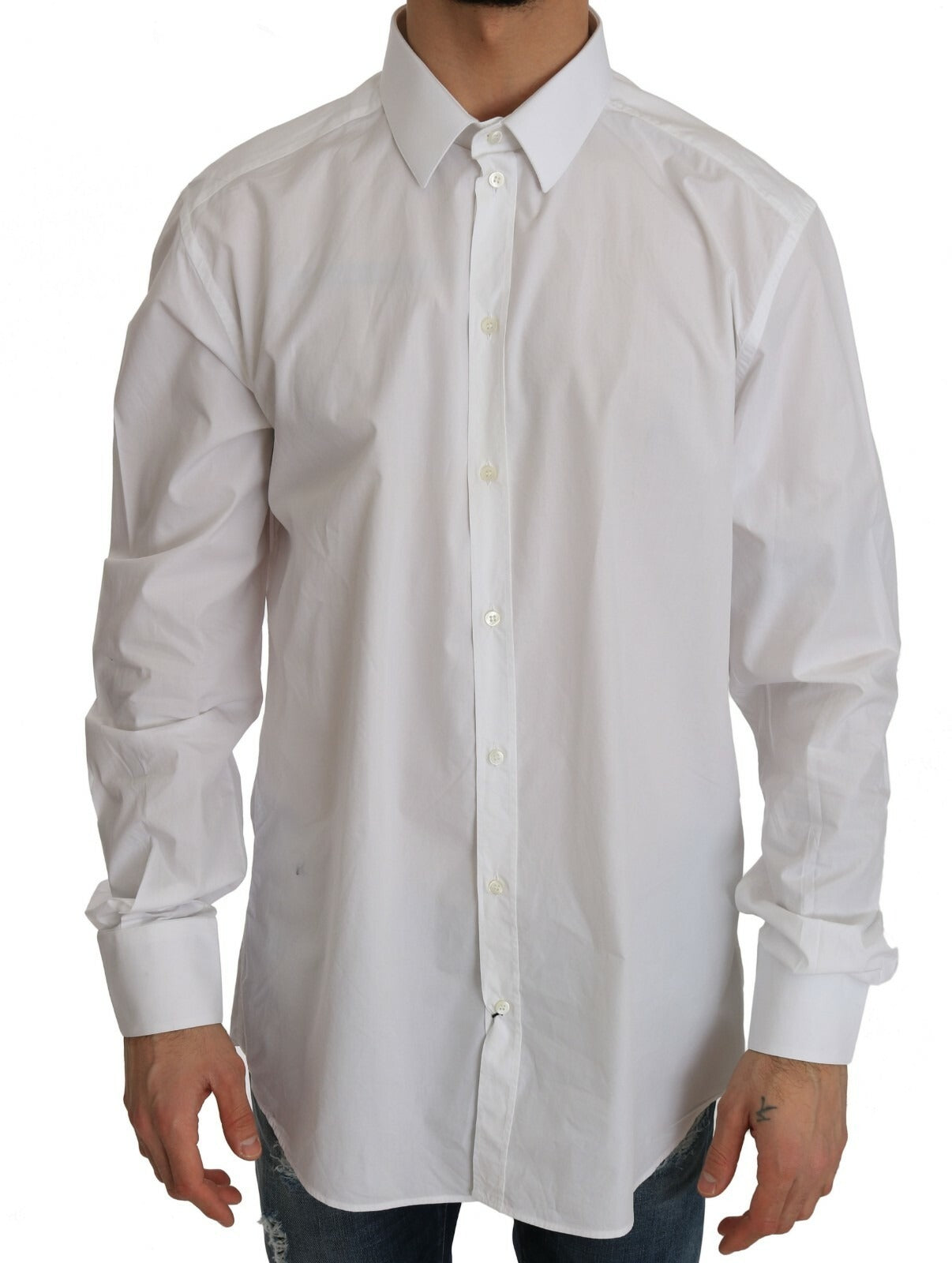 100% Cotton Slim Dress Shirt — White