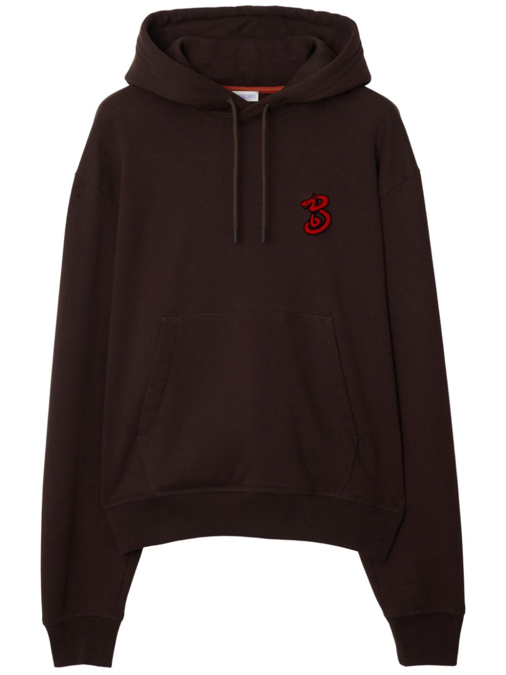 B Snake cotton hoodie - Brown