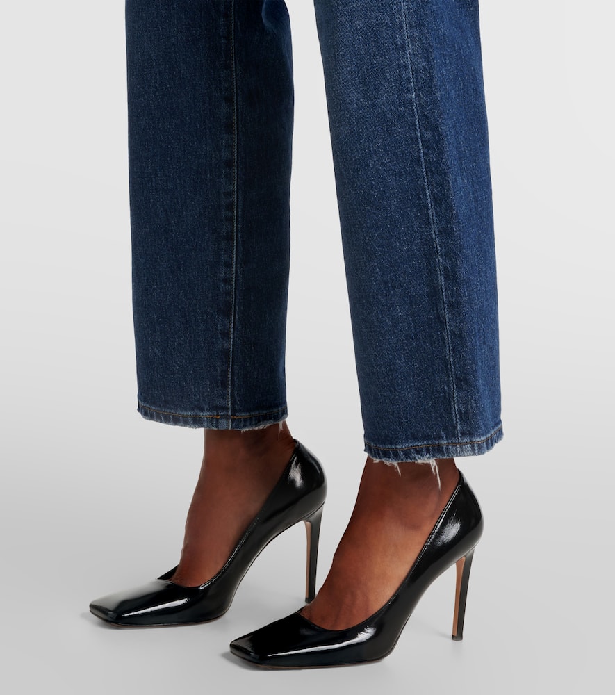 High-rise cropped straight jeans