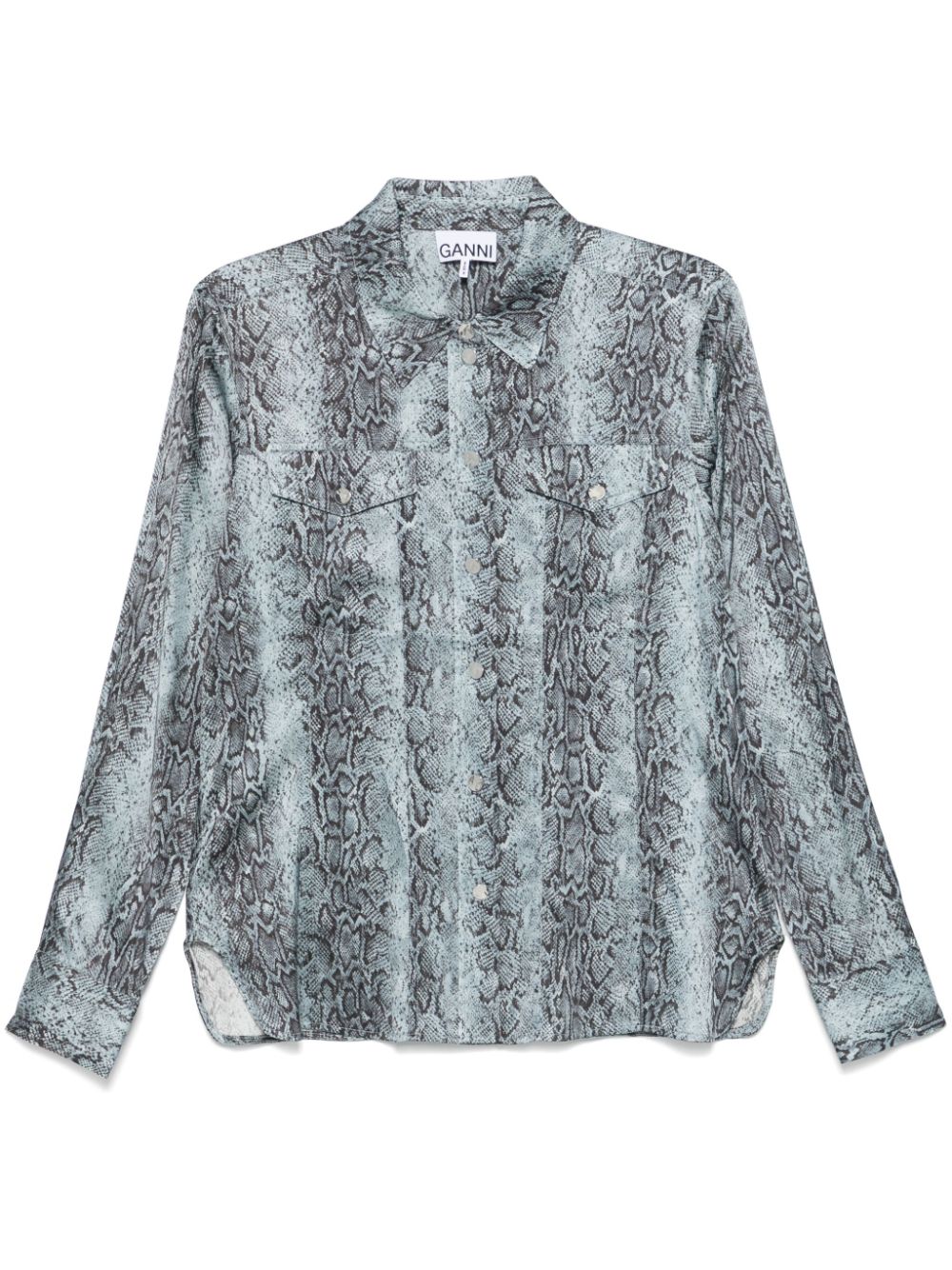 Snakeskin-printed shirt - Blue