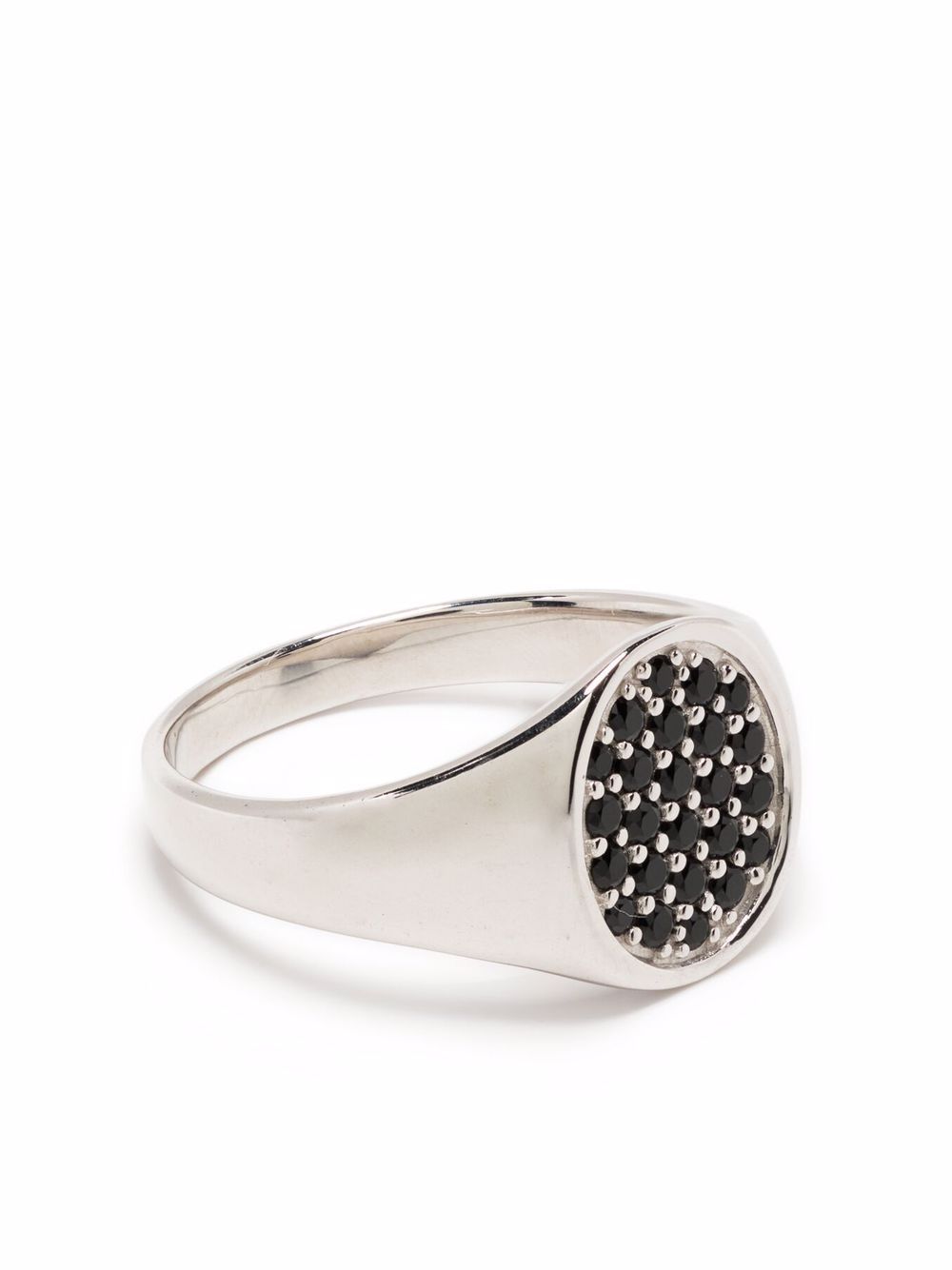 Mini oval spinel signet ring - Silver