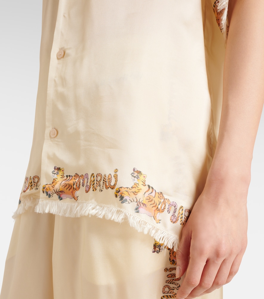 Printed satin shirt