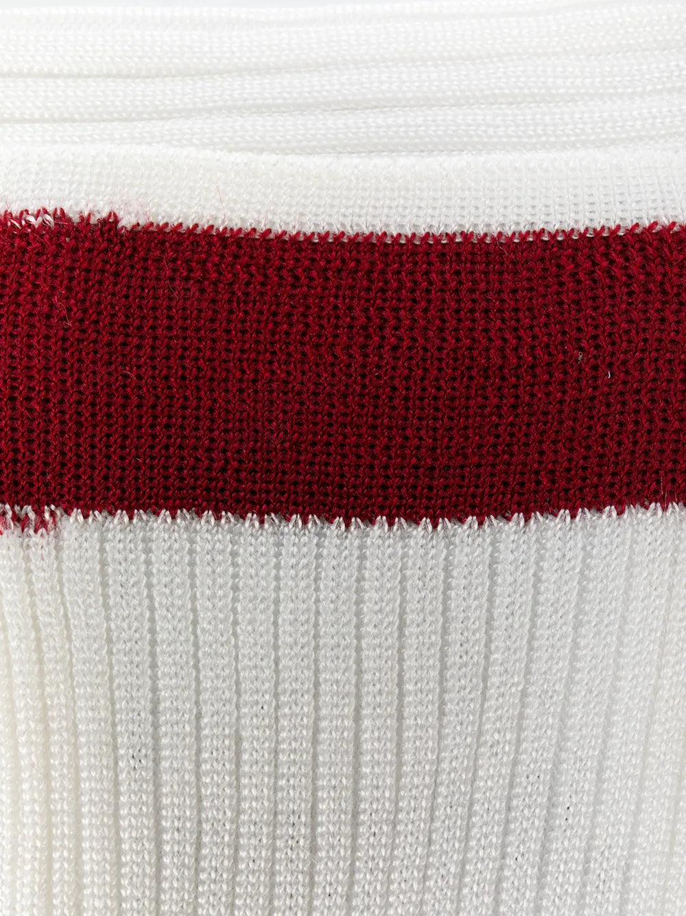 Striped Silk Blend Socks — White