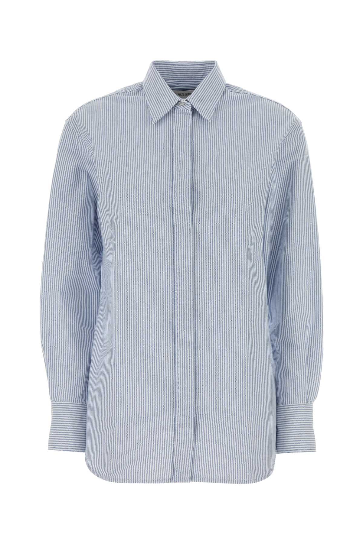 Striped Cotton Shirt — Blue