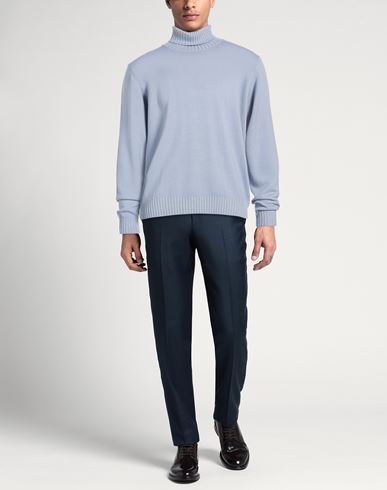 Man Turtleneck Sky blue Size 46 Merino Wool