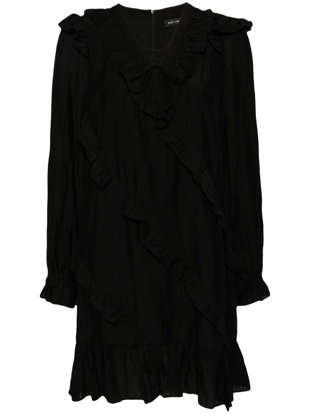 Ruffled mini dress - Black