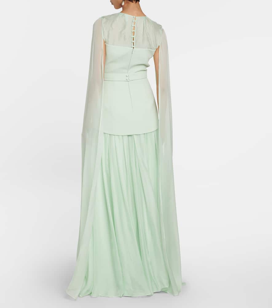 Gloria silk and crêpe gown