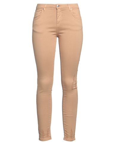Woman Jeans Camel Size 28 Cotton, Elastane