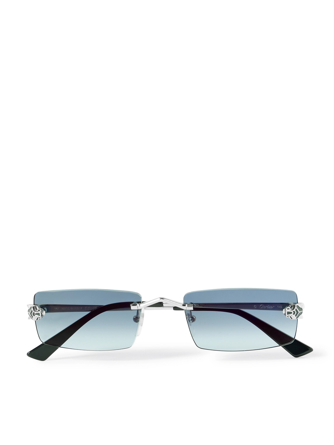 Panthère De Cartier Square-Frame Rimless Acetate and Silver-Tone Sunglasses