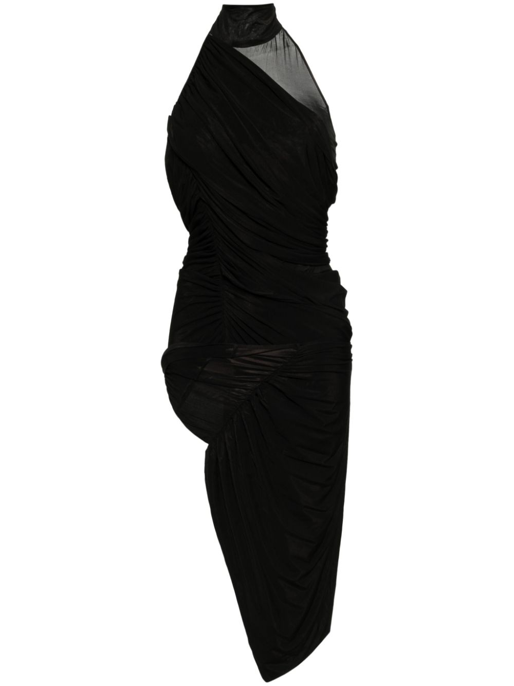 Asymmetric halter dress - Black