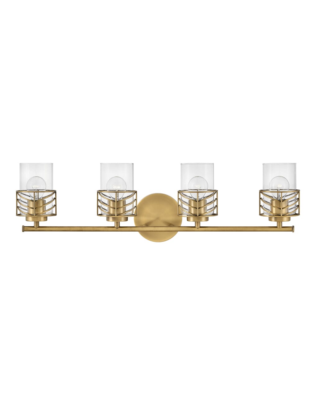 Lacquered Brass LED Vanity from the Della Collection