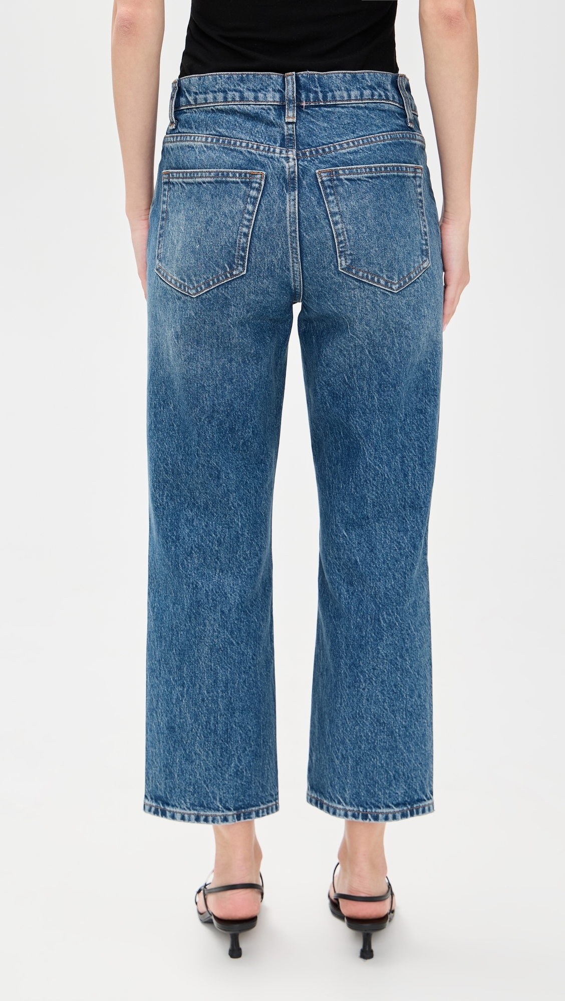 Reformation Arleth Mid Rise Straight Leg Cropped Jeans Pelican