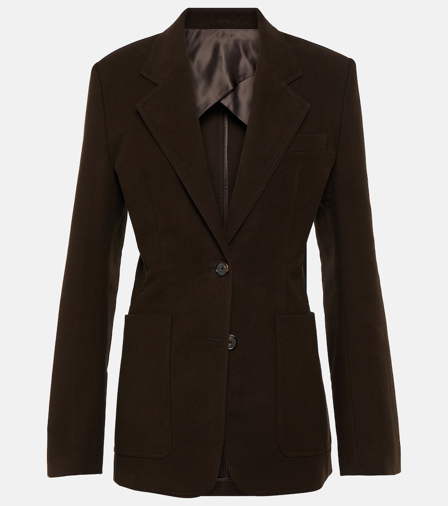 Single-breasted cotton blazer