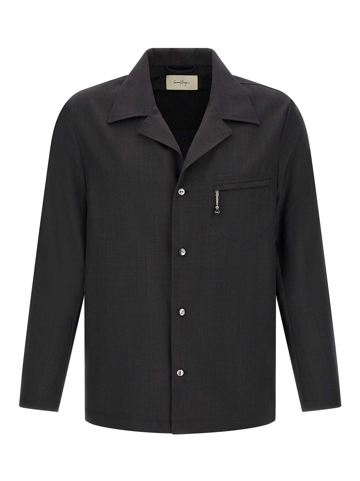 Fairmont Safari Shirt Gray Polyester Elastane Shirt, Blouse - Men