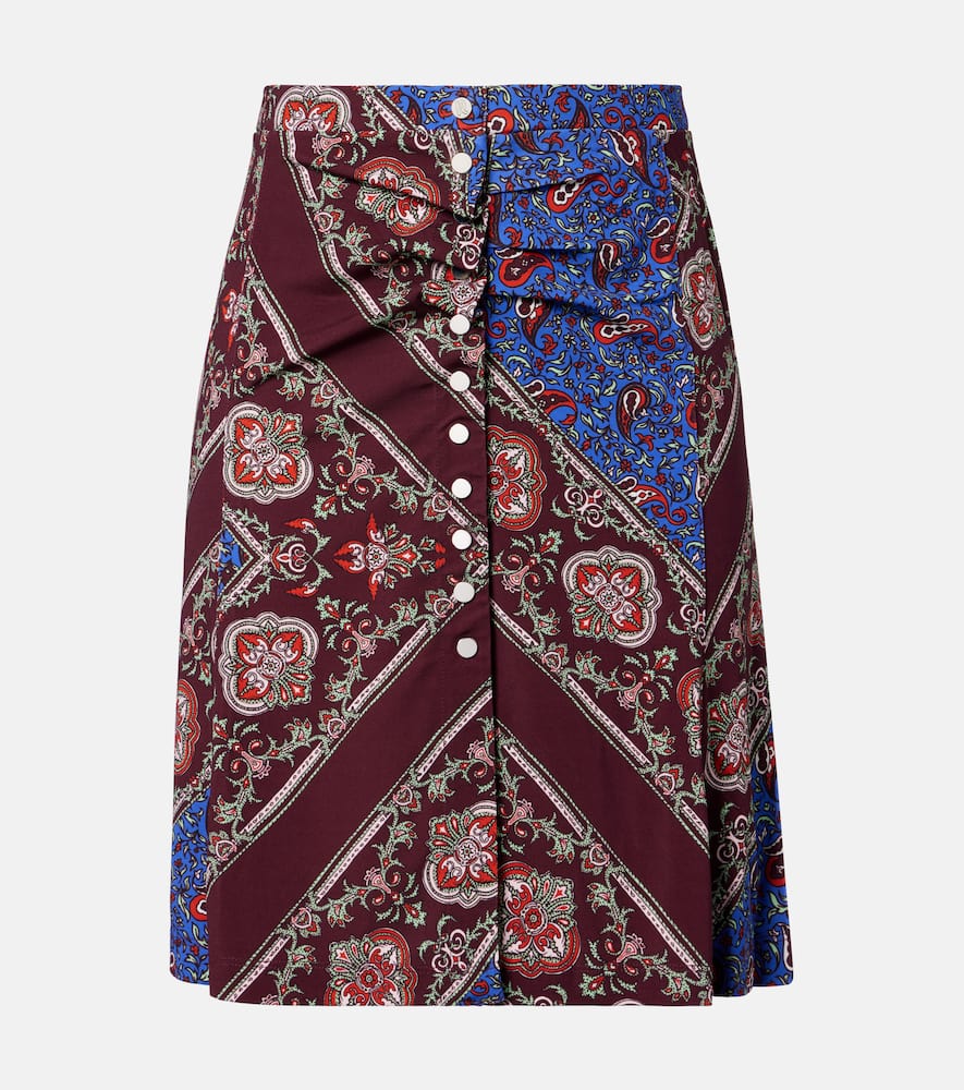 Gathered paisley printed miniskirt