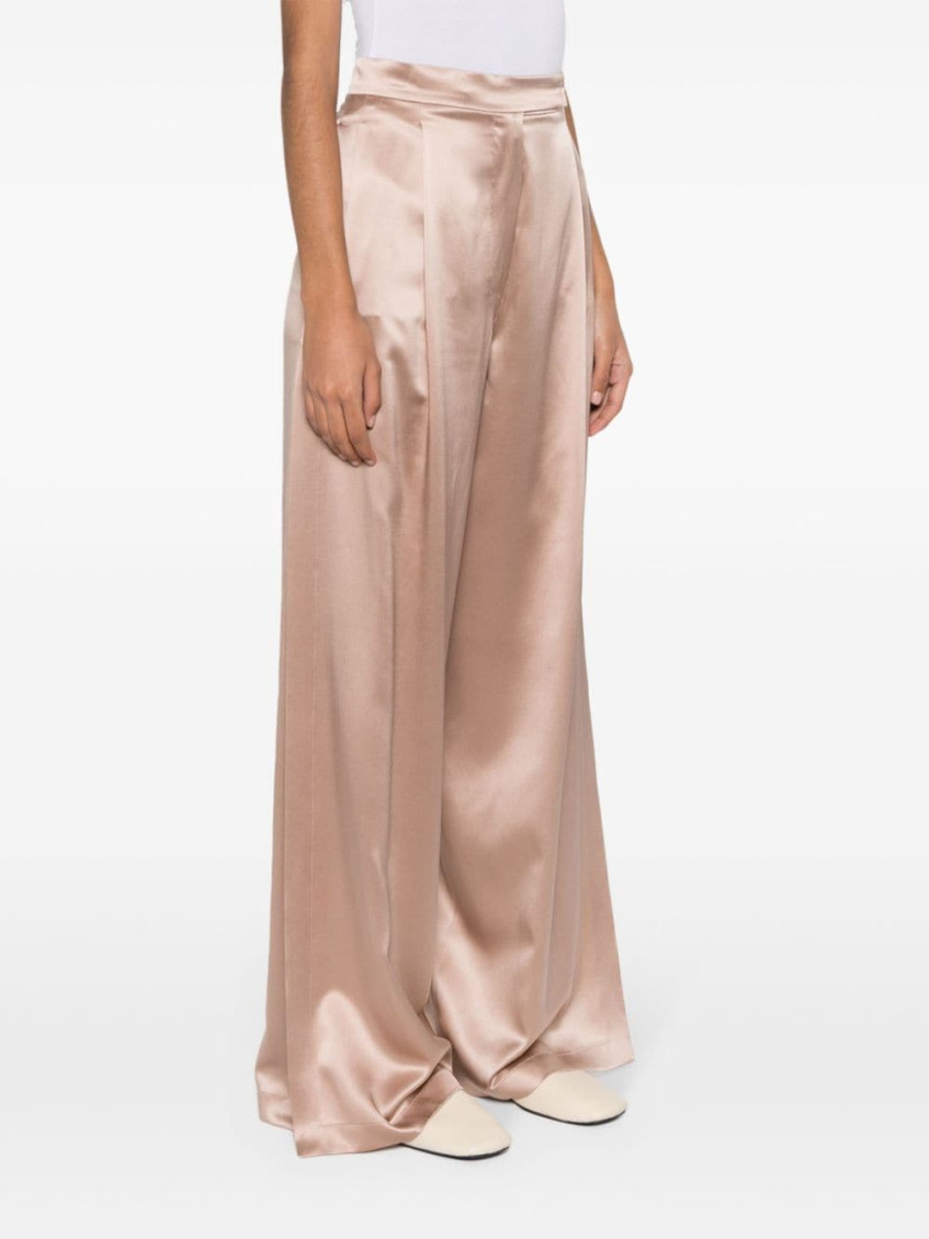 - Satin Wide-leg Silk Trousers