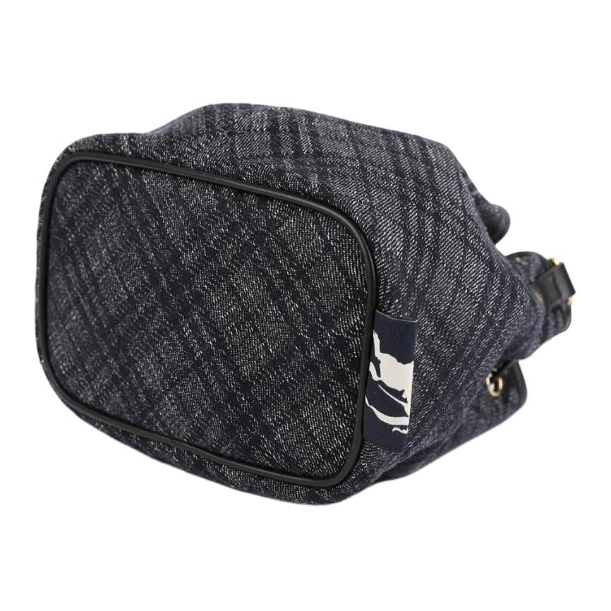 (WMNS) Drawstring Denim Bucket Bag 'Black'