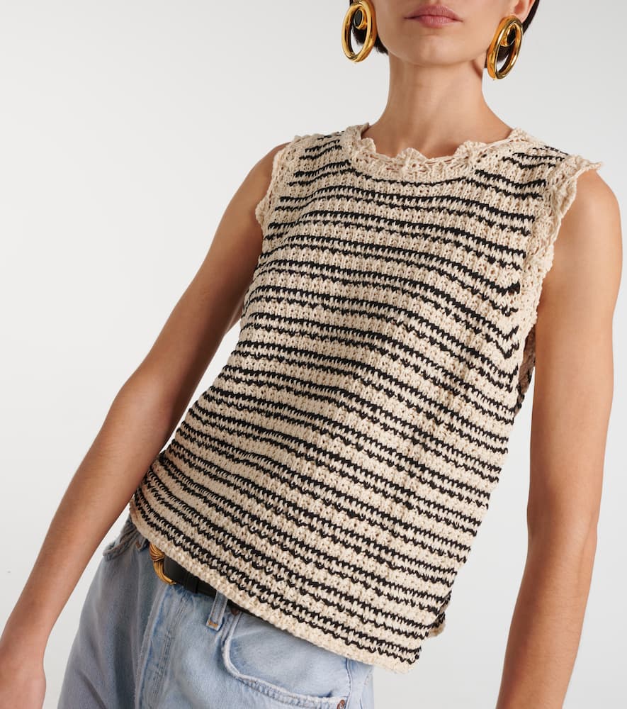 Velvet Sophie striped cotton-blend vest