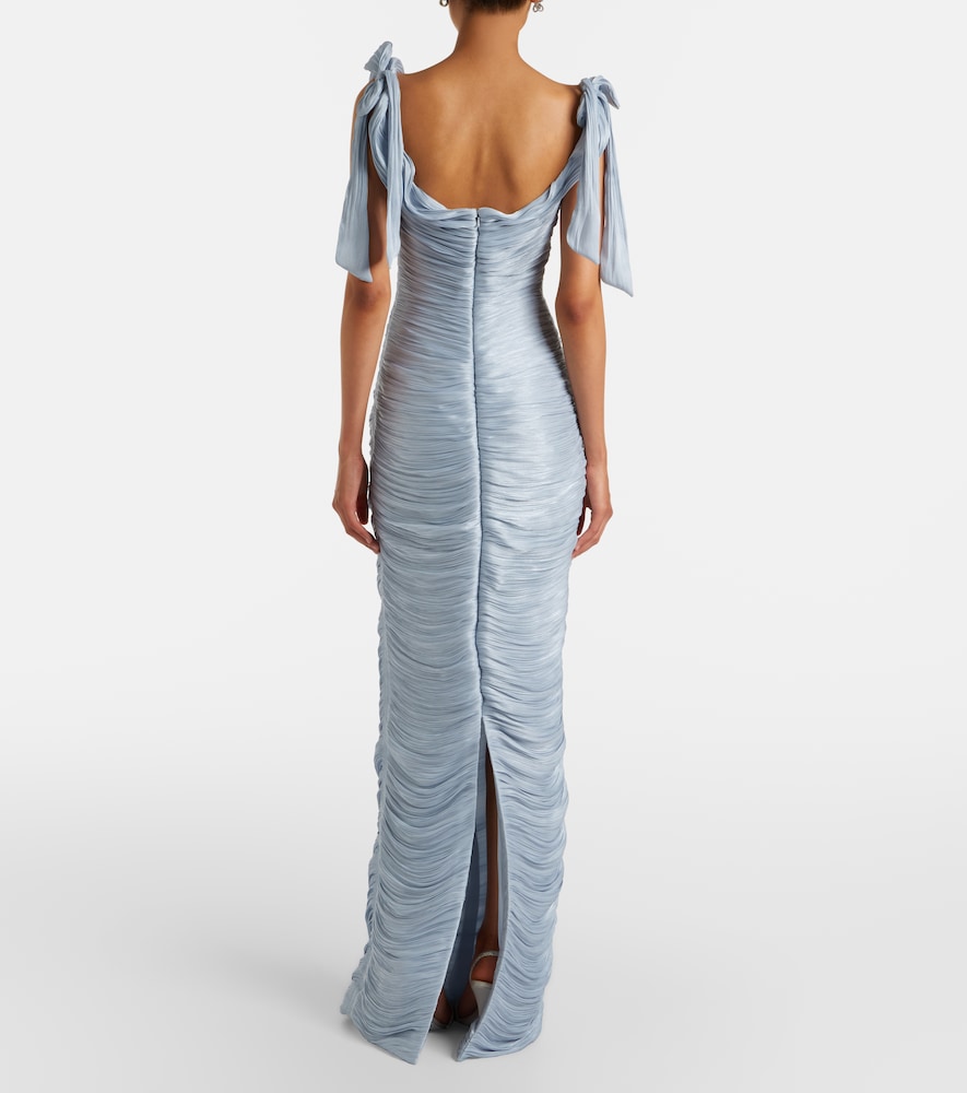 Pleated taffeta gown