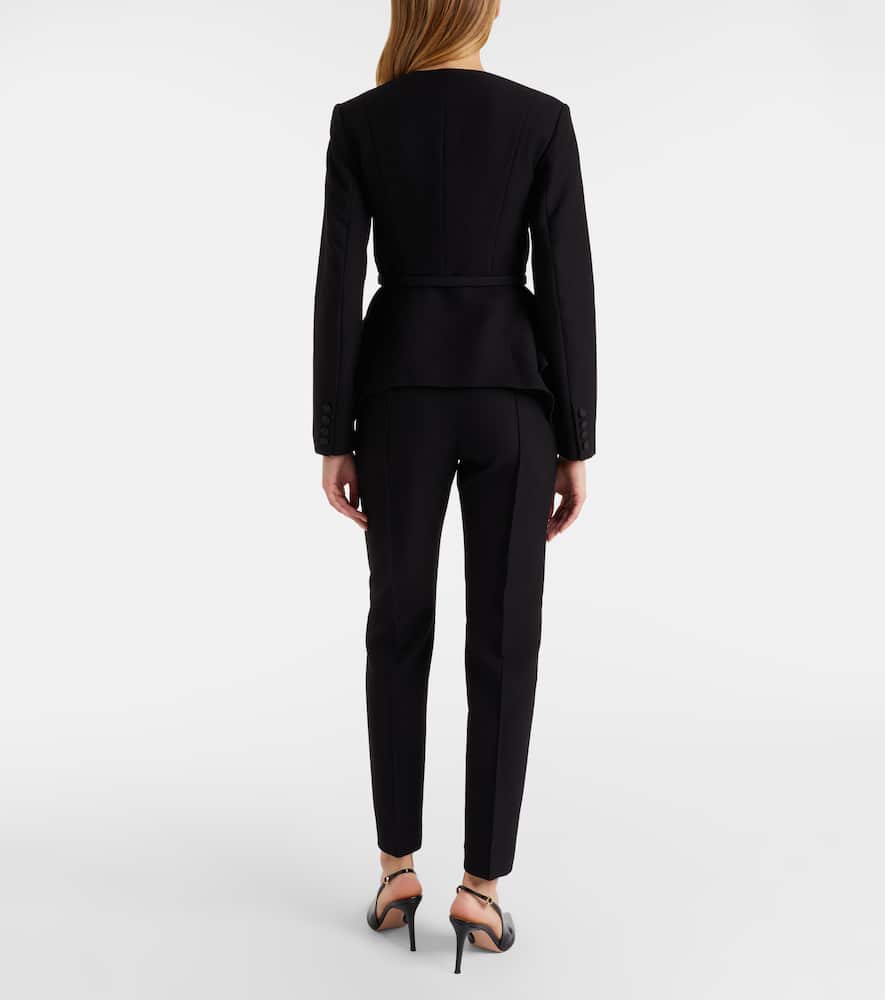 Crêpe slim pants