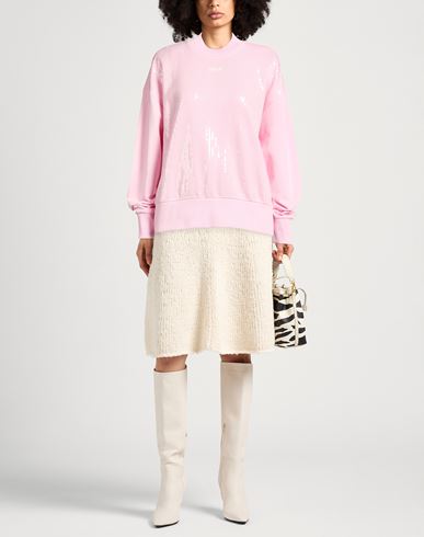 Woman Sweatshirt Light pink Size L Cotton, Polyester