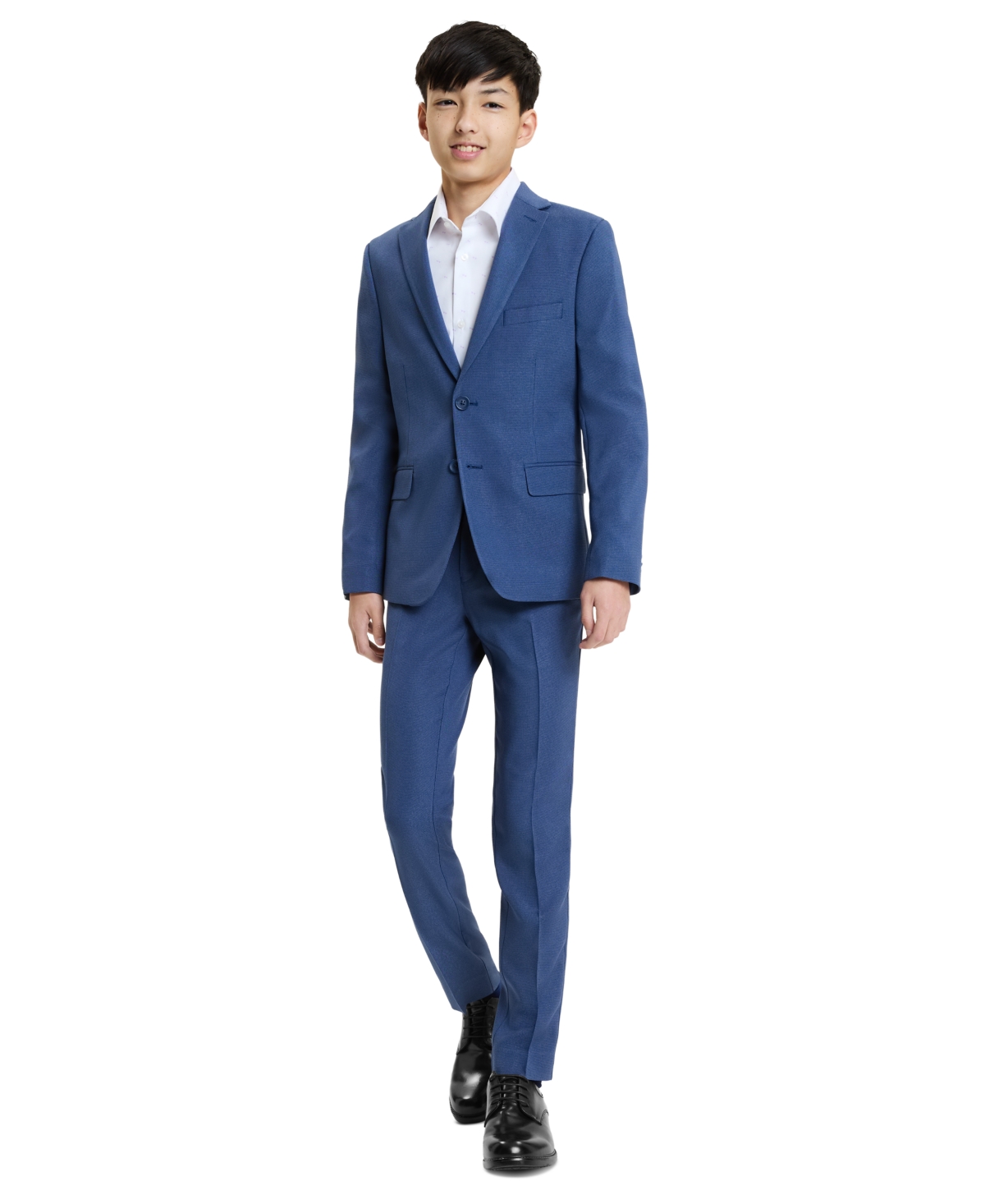 Boys' 8-20 Button Front Jacket and Pants, 2-Piece Set - Blue