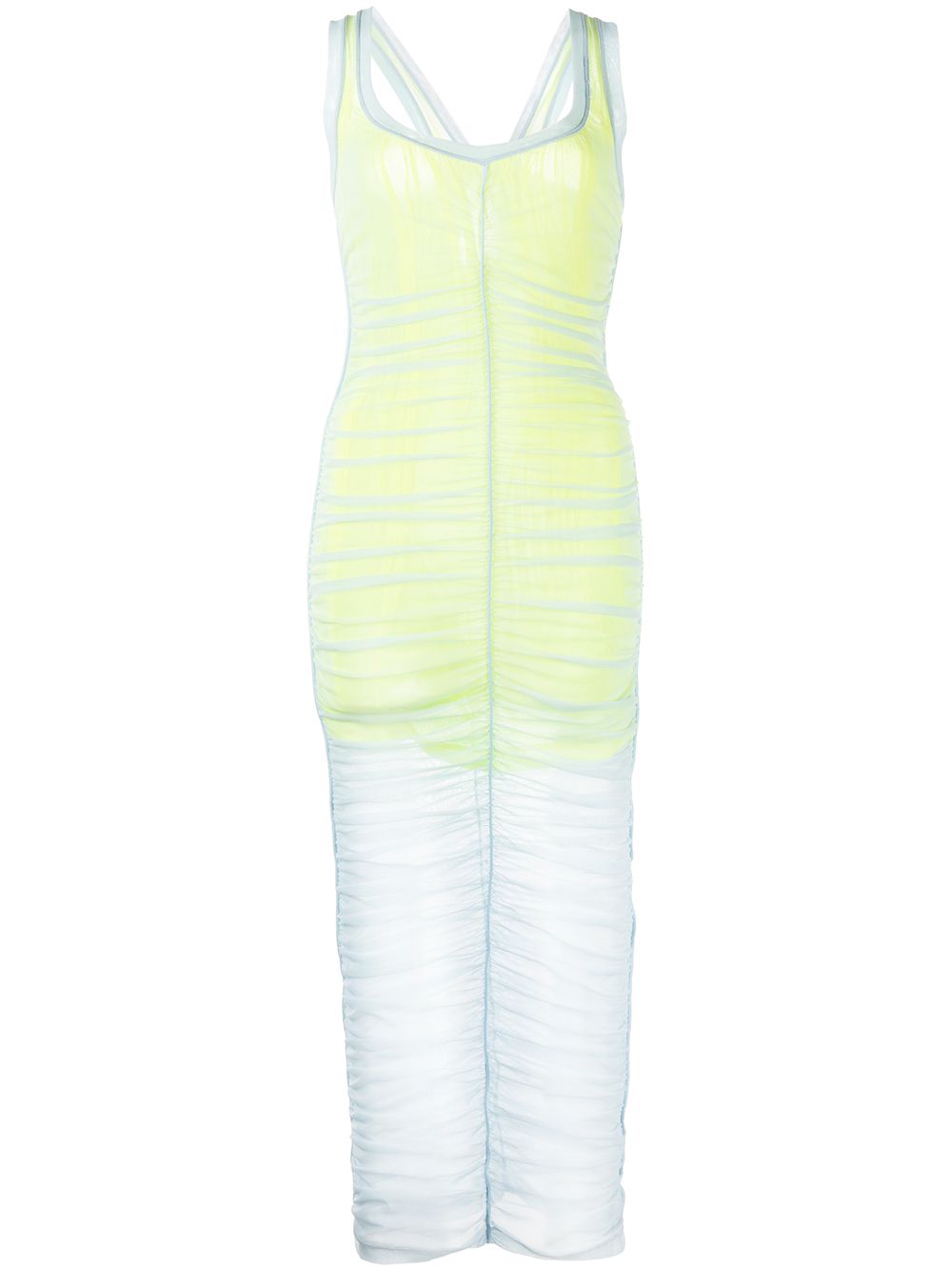 Double layer ruched dress - Multicolour