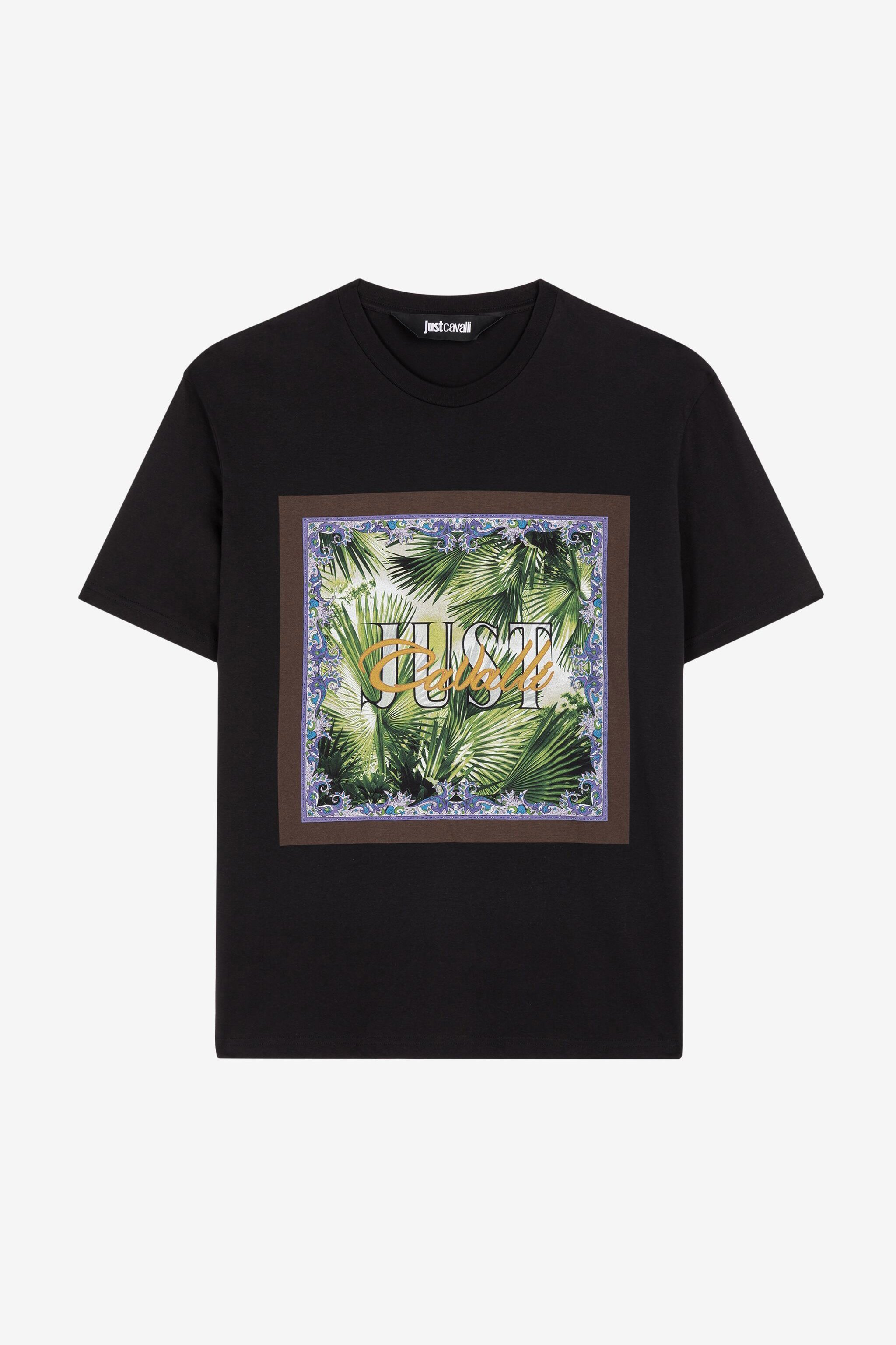 Just Cavalli Palm-print Cotton T-shirt
