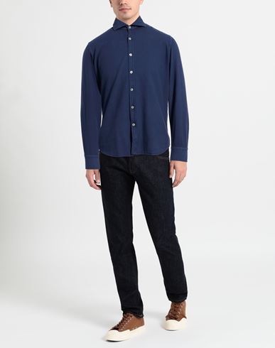 Man Shirt Navy Size 15 ½ Cotton