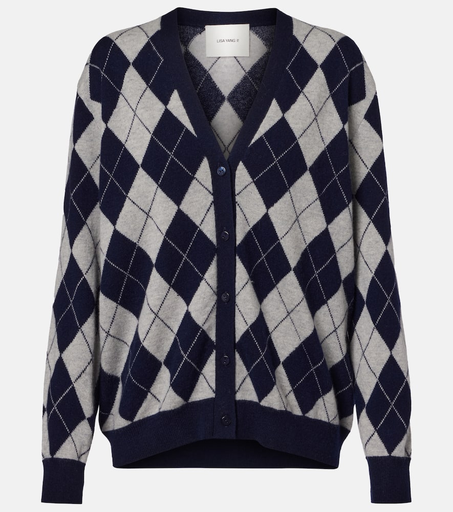 Raelyn argyle cashmere cardigan