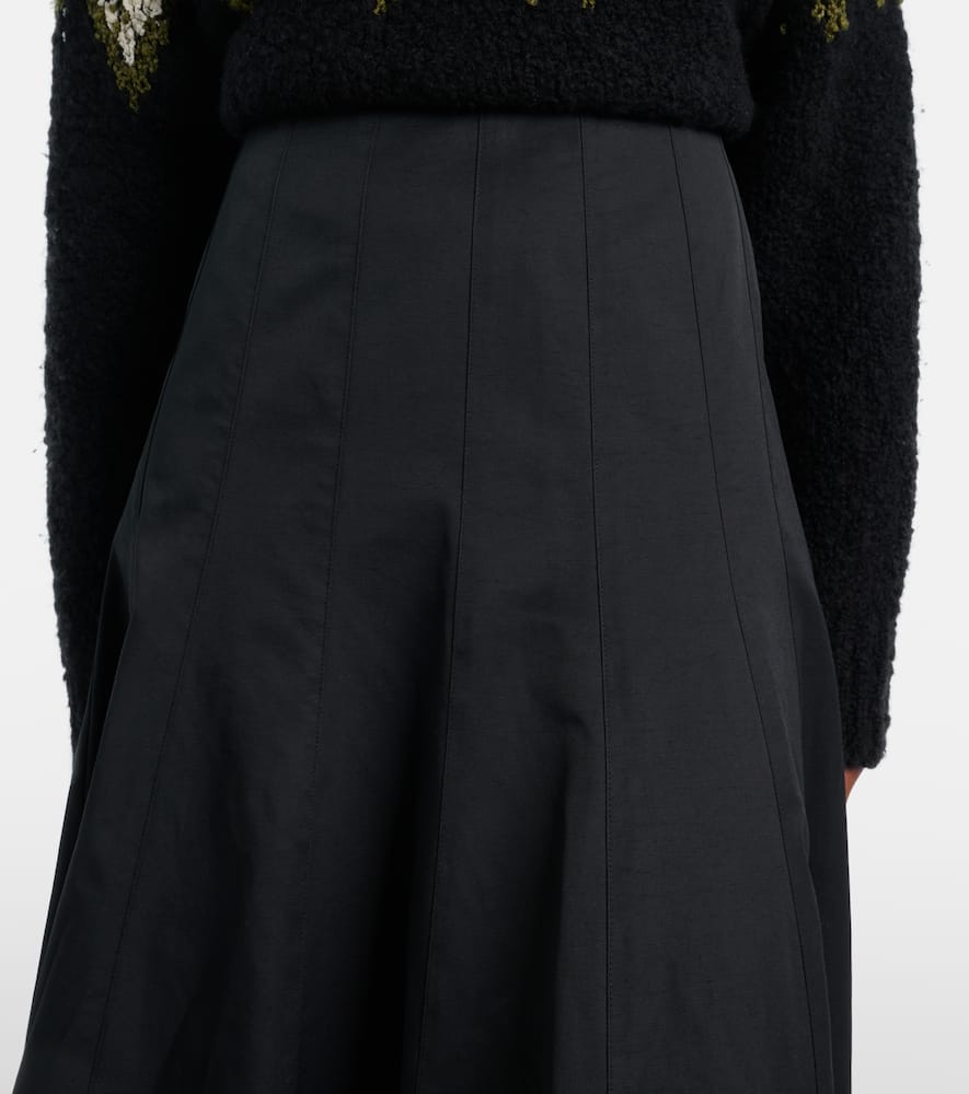 Heidi cotton-blend midi skirt