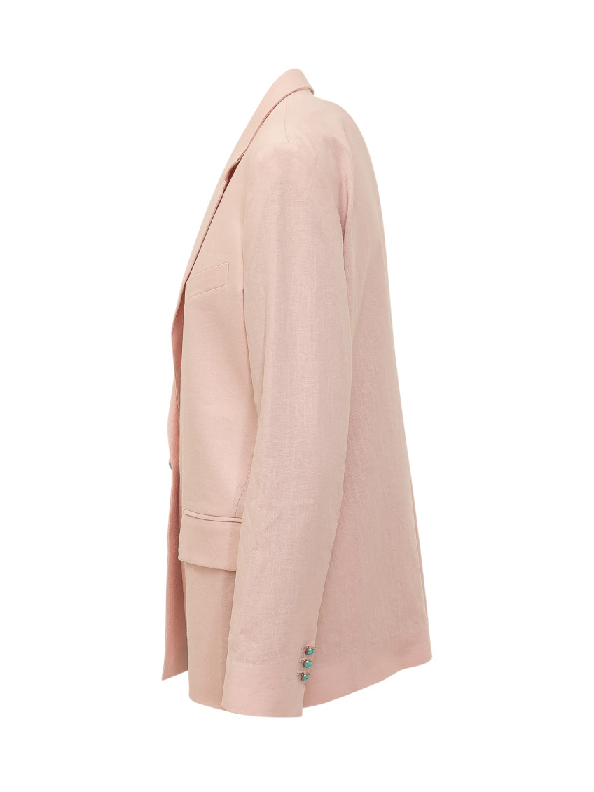 Pink Notched Lapel Blazer