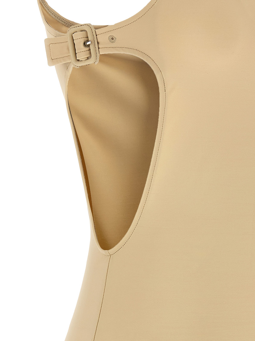 Courrèges - swimsuit cut out buckle scoop back