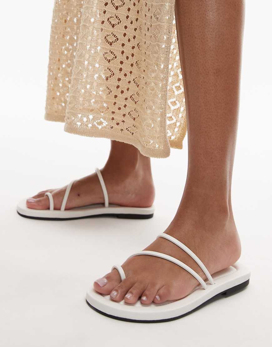 Topshop Jasper minimal sandals in white