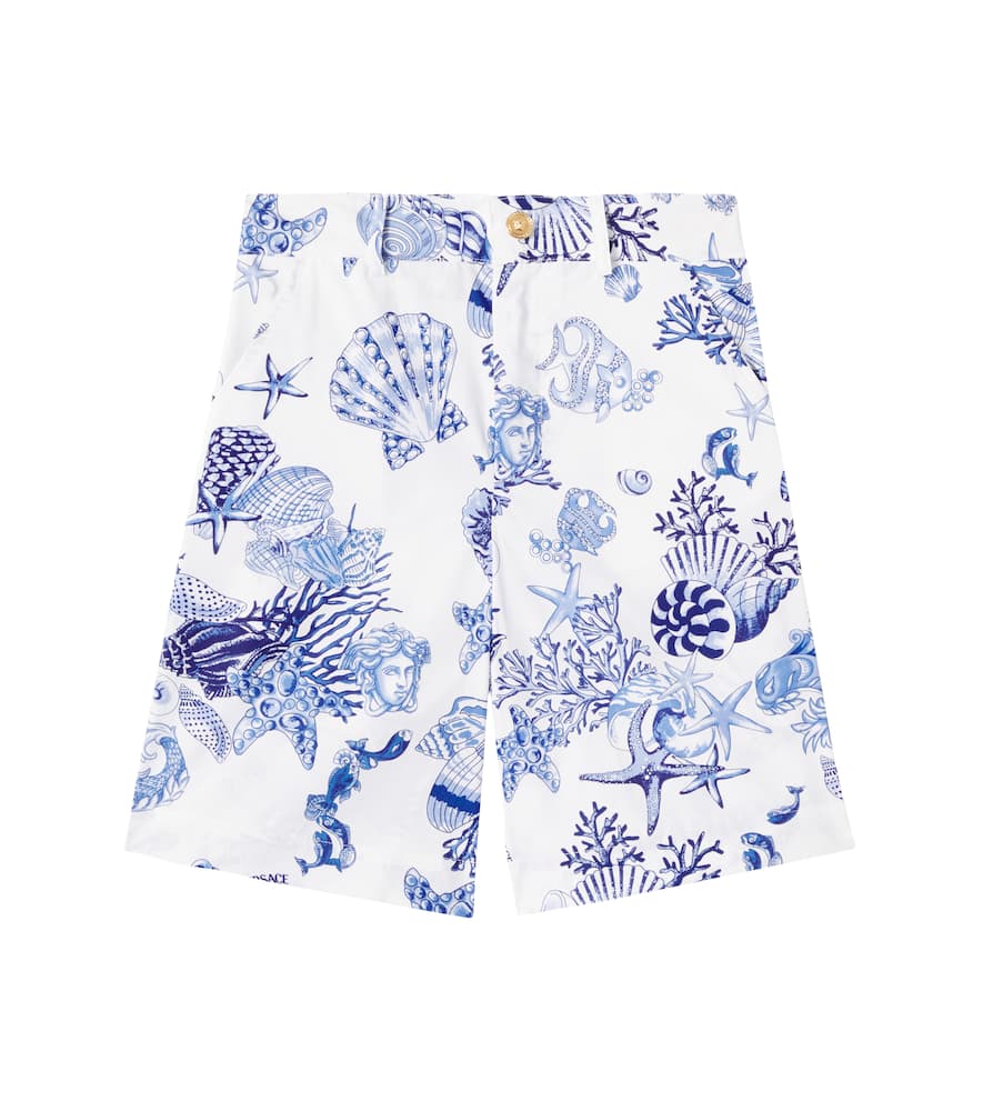 Versace Kids Trésor de la Mer cotton poplin shorts