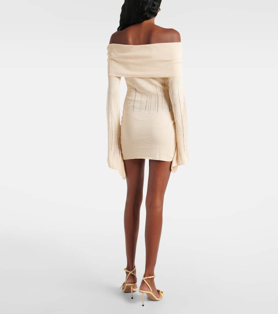 Aya Muse Distressed silk-blend minidress