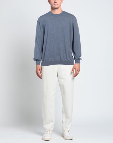 Man Sweater Light blue Size 36 Virgin Wool