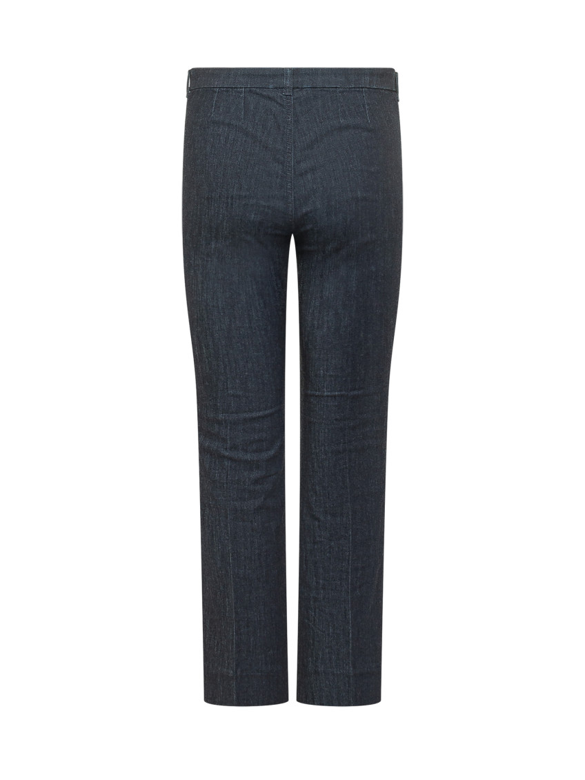 Blue Straight Mid Rise Jeans