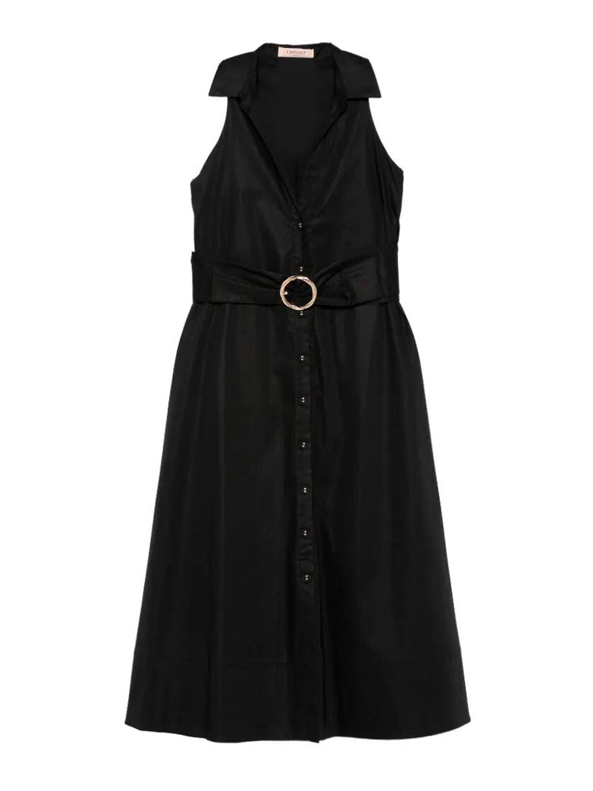 Midi dress with belt