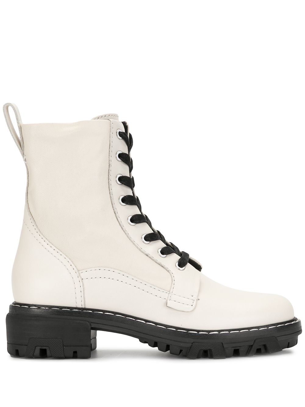 Leather lace up boots - White