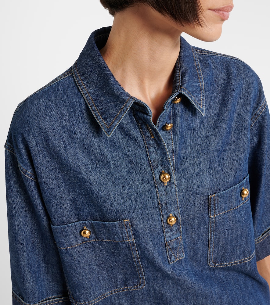 Cotton denim minidress