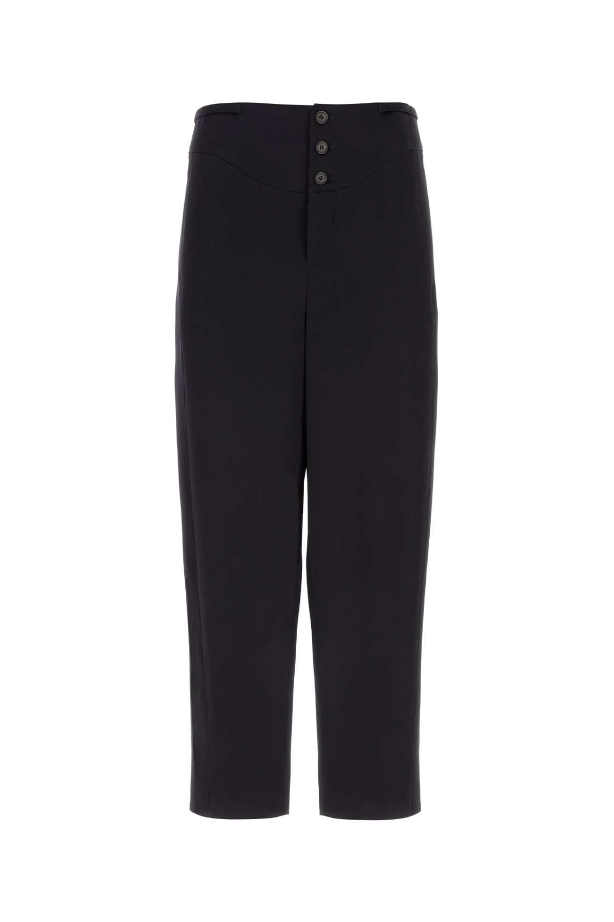Crepe Satin Trousers — Black