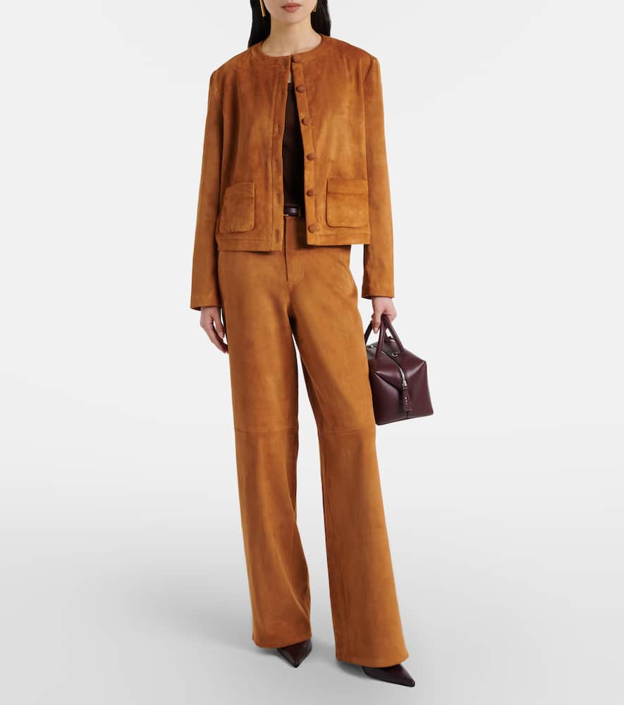 Mytheo suede wide-leg pants