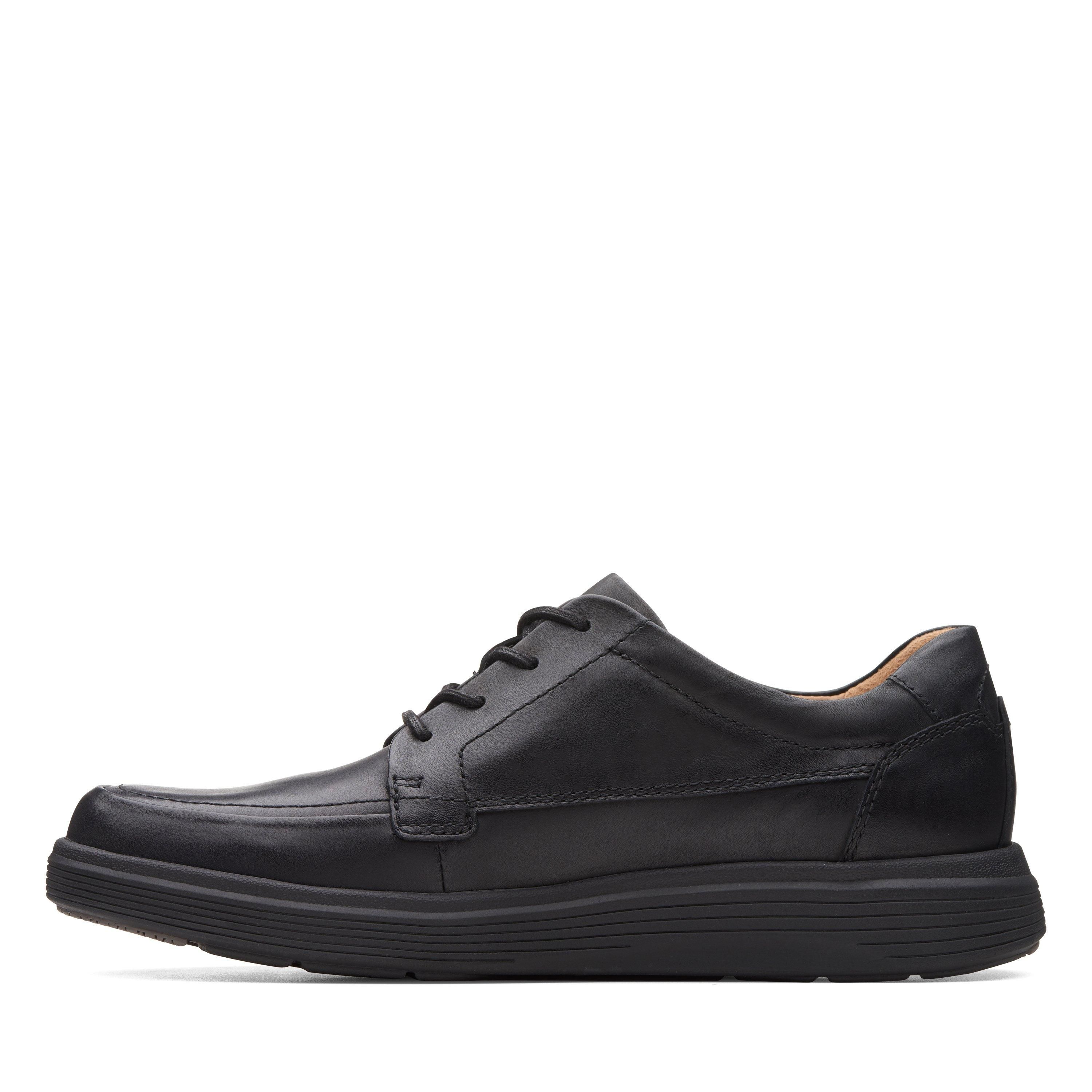 Clarks Men's Un Abode Ease Black Leather Derby Shoes, Lace Up | : 11/Wide Fit